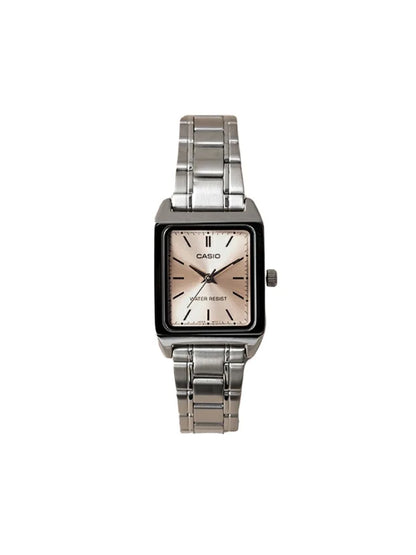 Casio Watch Female CASIO LTP-V007D-4E Student Steel Belt Pink Small Square Meter Waterproof Pointer Meter