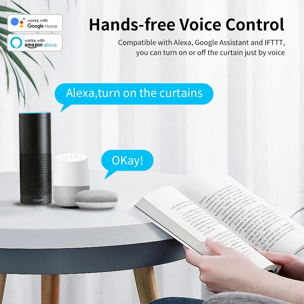 Smart Curtain Opener with Alexa & Google Home