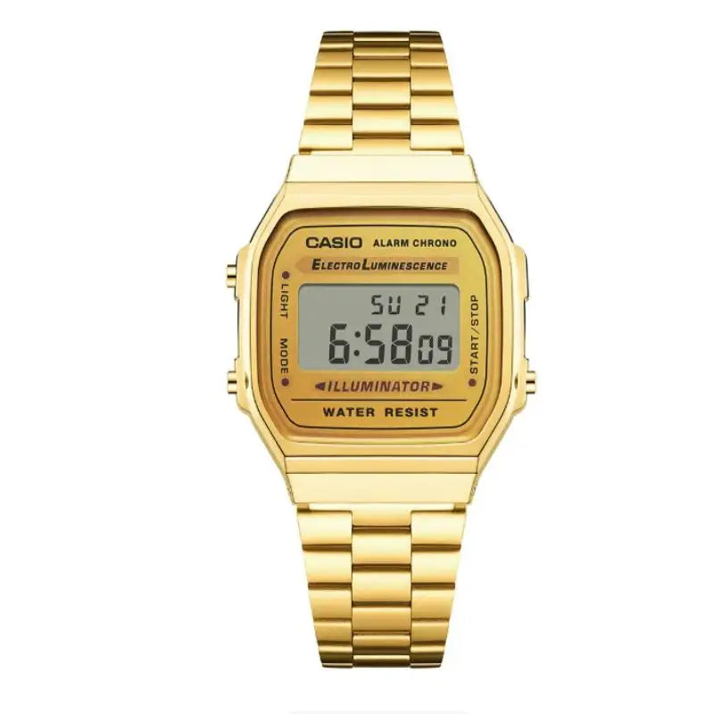 CASIO Vintage Square Digital Watch A168, Men Classic Metal Sports Wrist Watch for Student