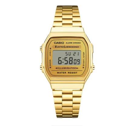 CASIO Vintage Square Digital Watch A168, Men Classic Metal Sports Wrist Watch for Student