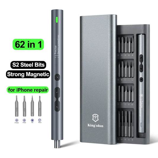 62-in-1 Rechargeable Precision Electric Screwdriver Kit
