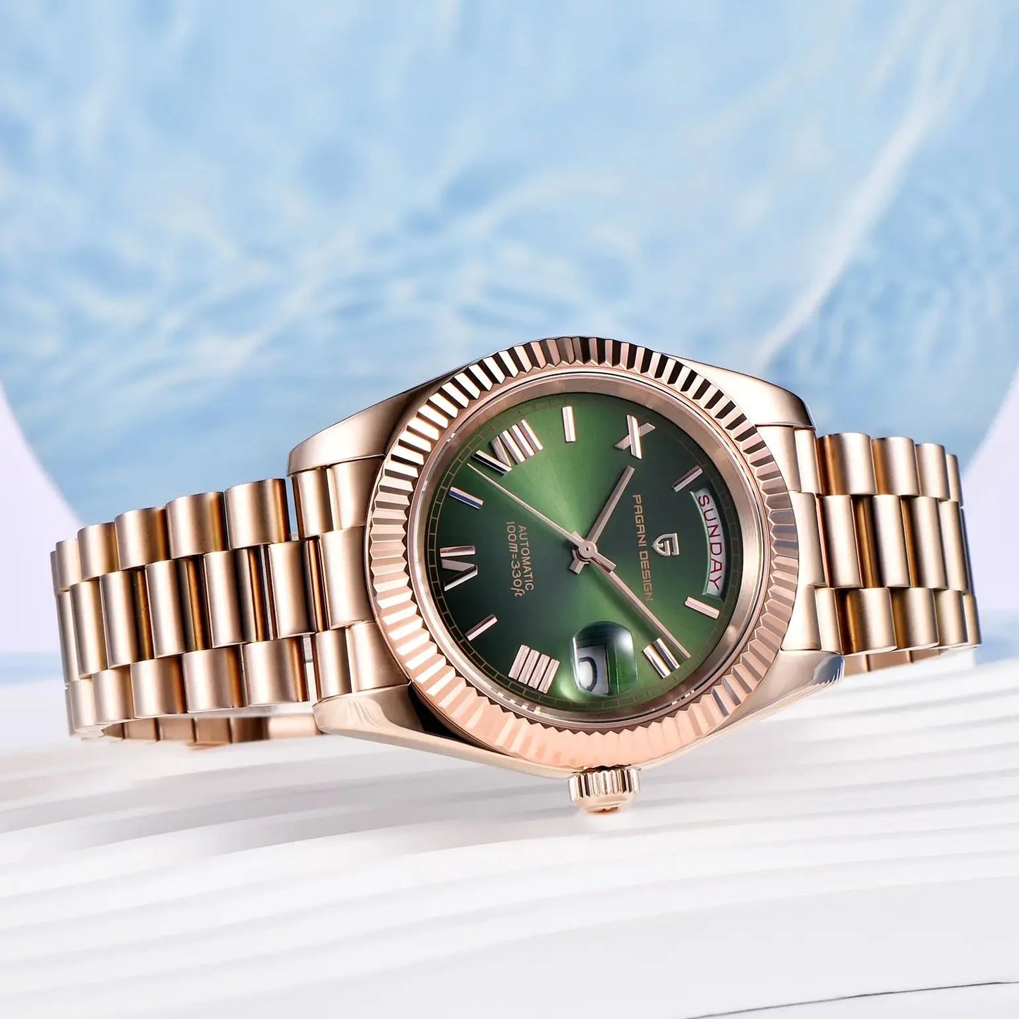 PAGANI DESIGN Rose Gold DD40 Luxury Automatic Watch For Men Mechanical Wristwatch Men Japan NH36A Movt Sapphire crystal 2025 New