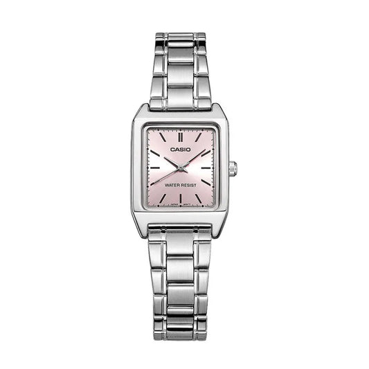 Casio LTP-V007D series light luxury small square retro simple steel strap pointer quartz women's watch 30m Waterproof