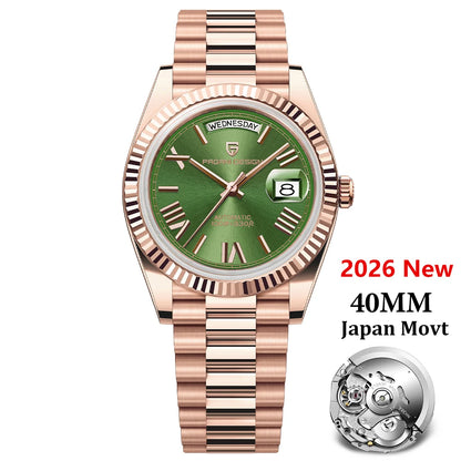 PAGANI DESIGN Rose Gold DD40 Luxury Automatic Watch For Men Mechanical Wristwatch Men Japan NH36A Movt Sapphire crystal 2025 New