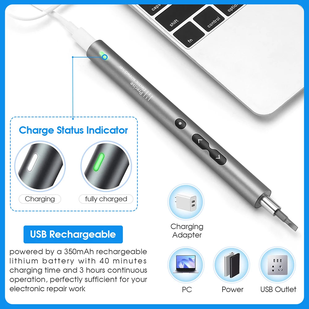 62-in-1 Rechargeable Precision Electric Screwdriver Kit