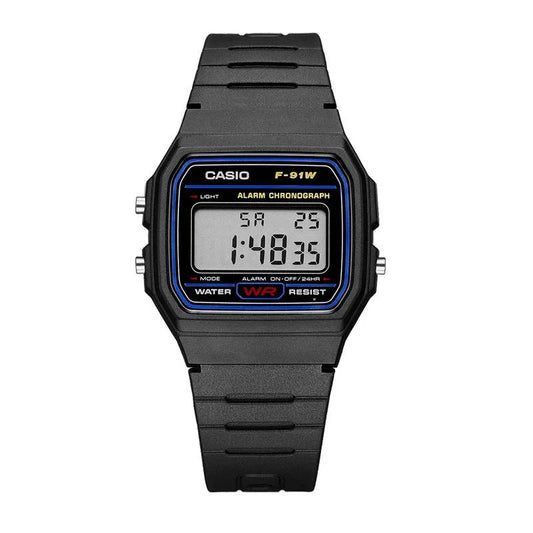 Casio F91W Series Fashionable Simple Retro Small Square LCD Display Waterproof Quartz Watch Trendy Versatile Electronic Watch