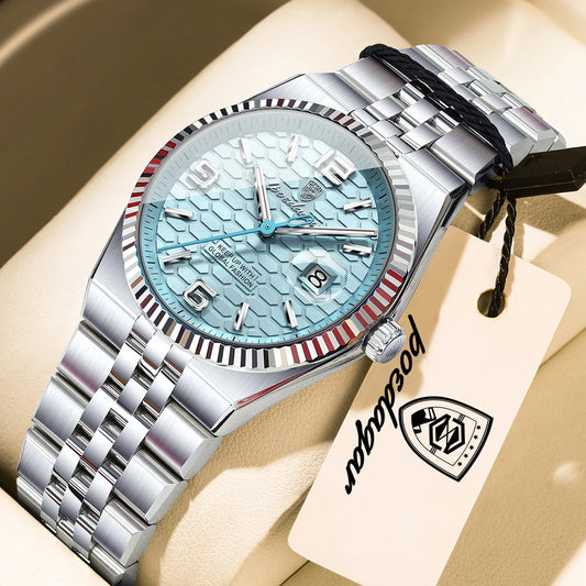 POEDAGAR Casual Women's Watches Luxury Stainless Steel Date Watch For Woman Luminous Waterproof Quartz Fashion Ladies Wristwatch