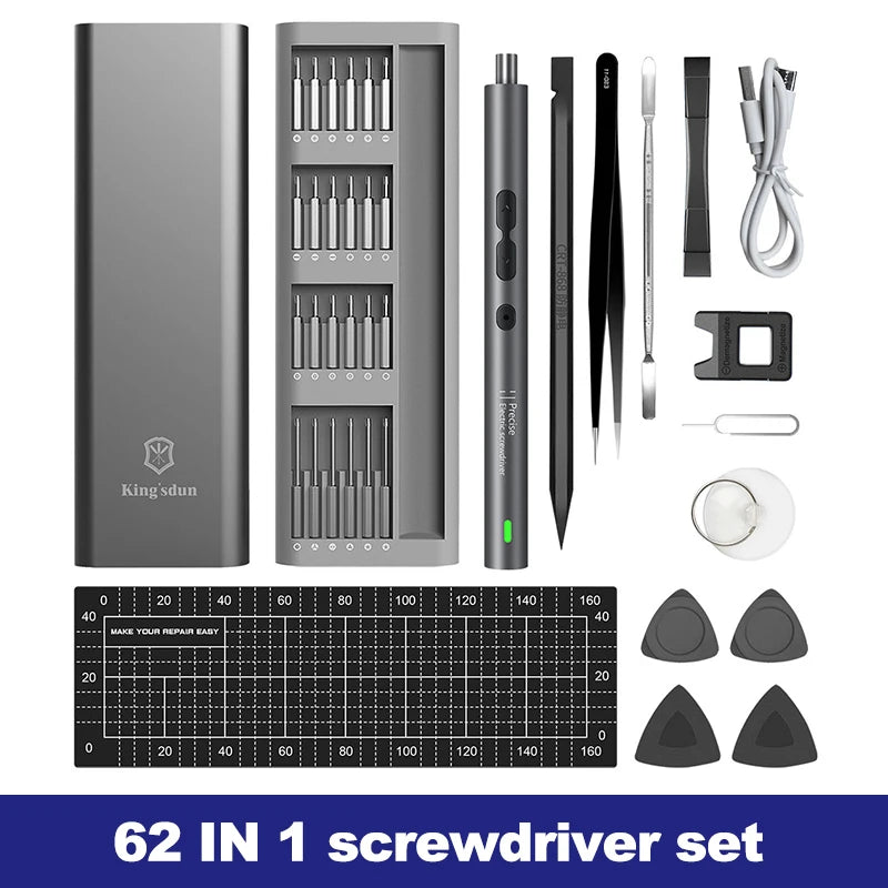62-in-1 Rechargeable Precision Electric Screwdriver Kit