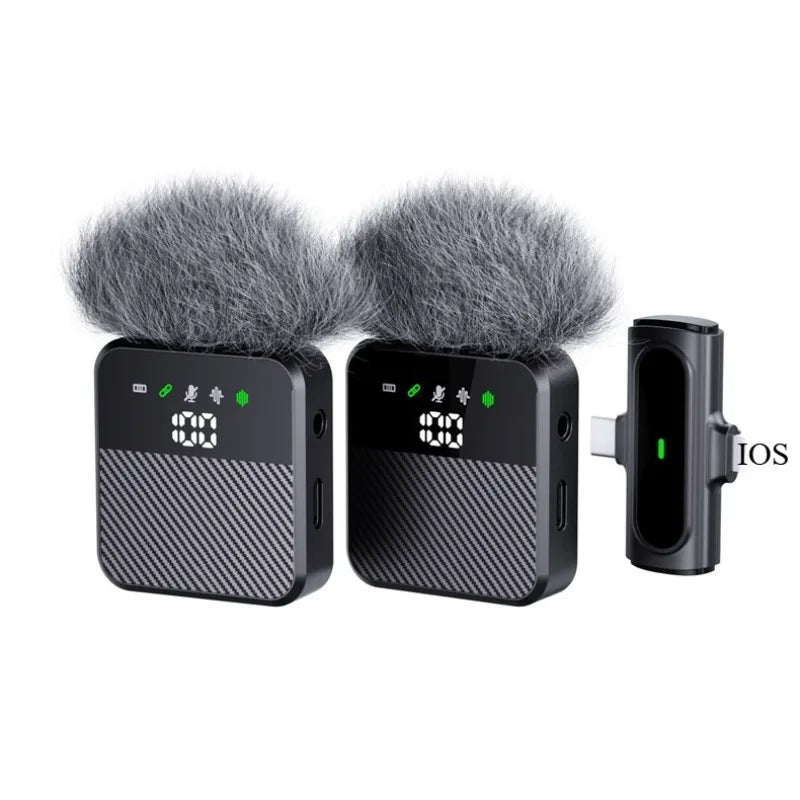 Wireless Lavalier Microphone for iPhone USB C Android Mini Lapel Mic with Noise Reduction for Vlog Video Recording Content Mic