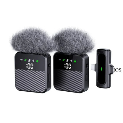 Wireless Lavalier Microphone for iPhone USB C Android Mini Lapel Mic with Noise Reduction for Vlog Video Recording Content Mic