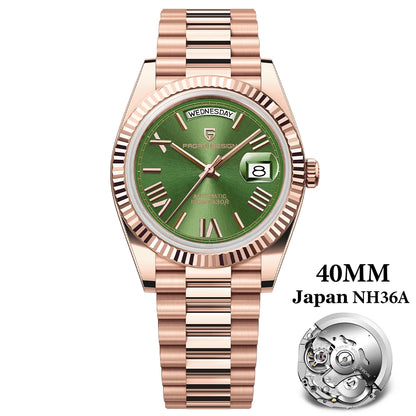PAGANI DESIGN Rose Gold DD40 Luxury Automatic Watch For Men Mechanical Wristwatch Men Japan NH36A Movt Sapphire crystal 2025 New