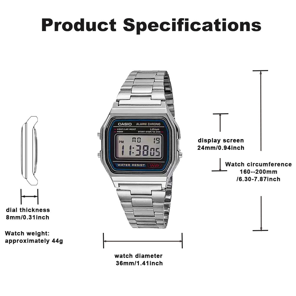 Casio A158WA Unisex Digital Watch