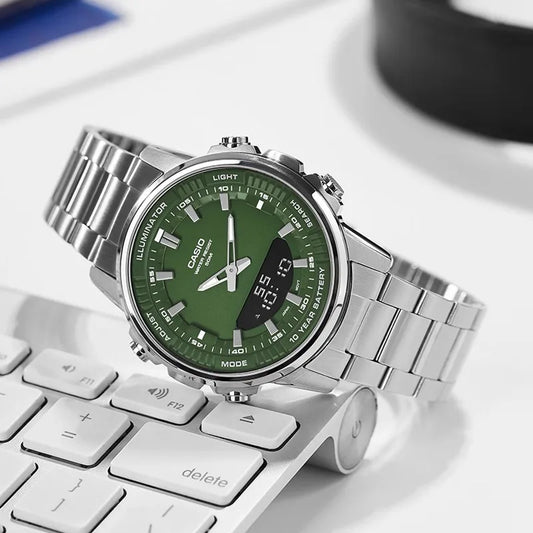 Casio AMW-880D series light luxury dual display pointer men's watch business leisure multifunctional waterproof watch