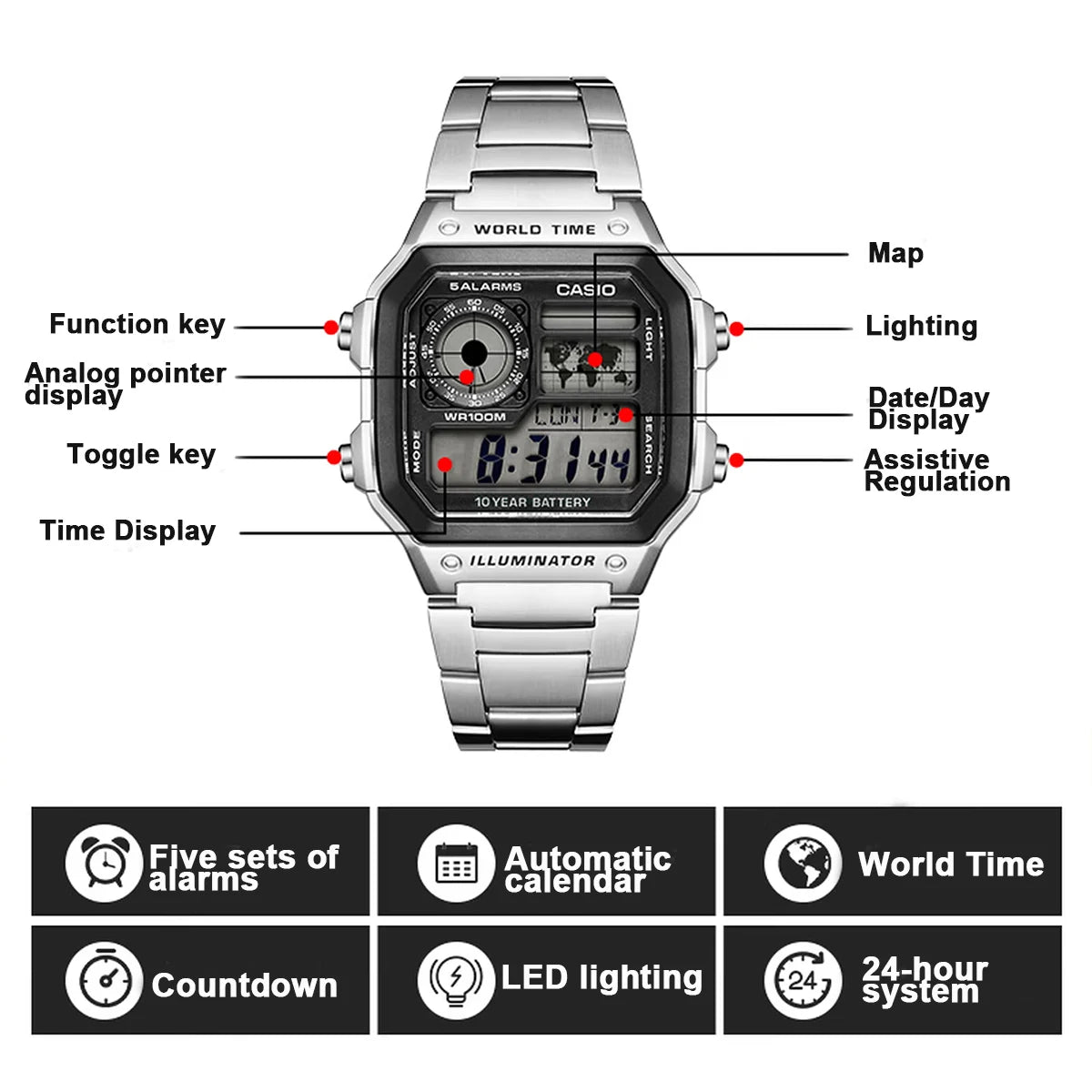Casio AE1200WH Men's Digital Watch