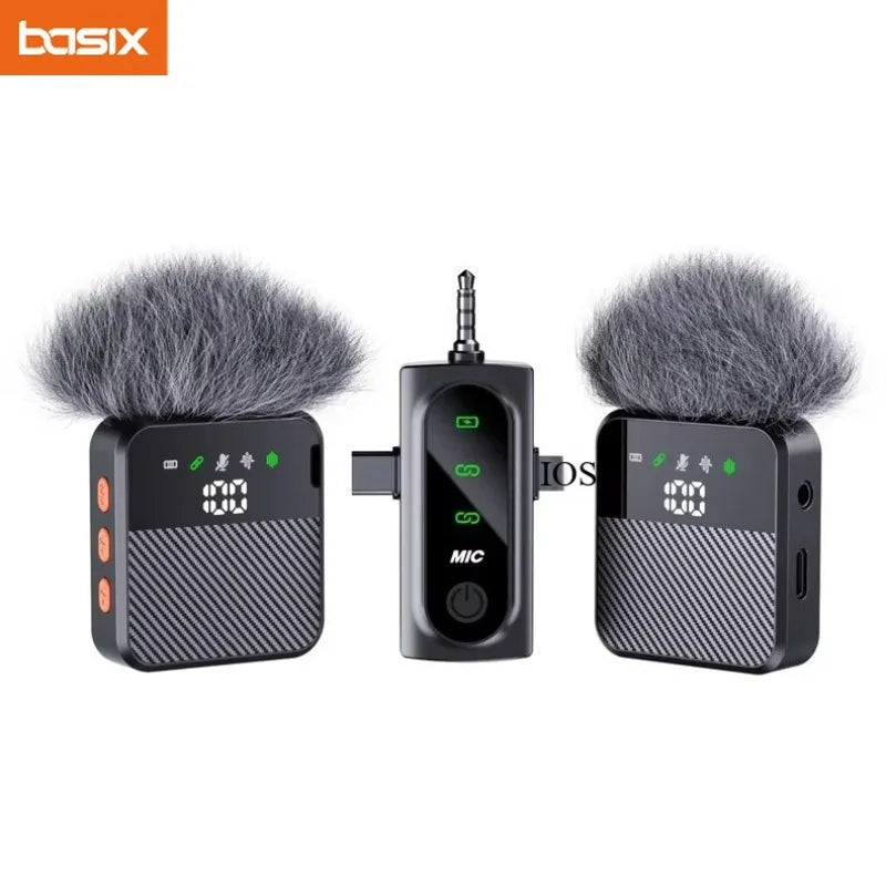 Wireless Lavalier Microphone for iPhone USB C Android Mini Lapel Mic with Noise Reduction for Vlog Video Recording Content Mic