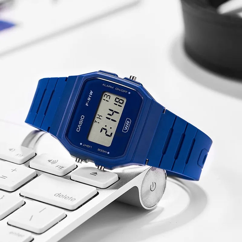 Casio F91W Series Fashionable Simple Retro Small Square LCD Display Waterproof Quartz Watch Trendy Versatile Electronic Watch