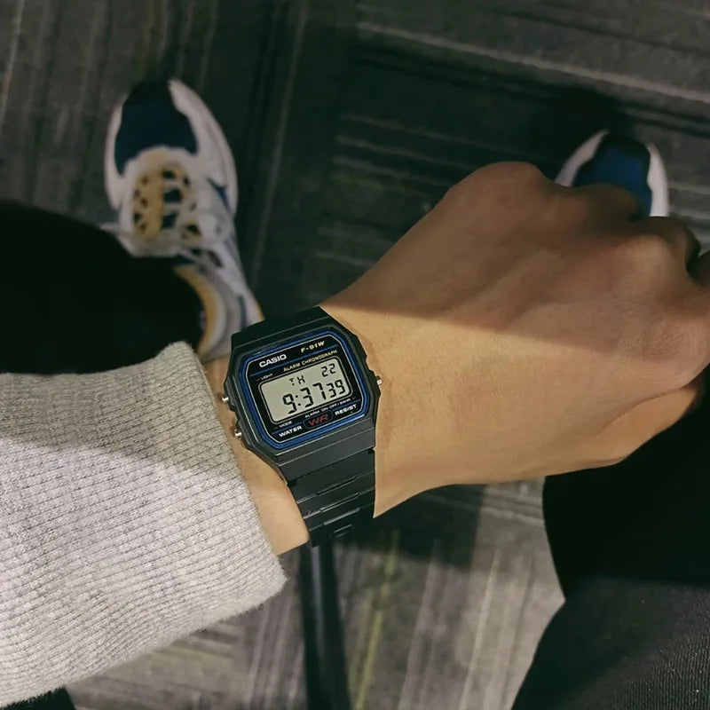 Casio F91W Series Fashionable Simple Retro Small Square LCD Display Waterproof Quartz Watch Trendy Versatile Electronic Watch